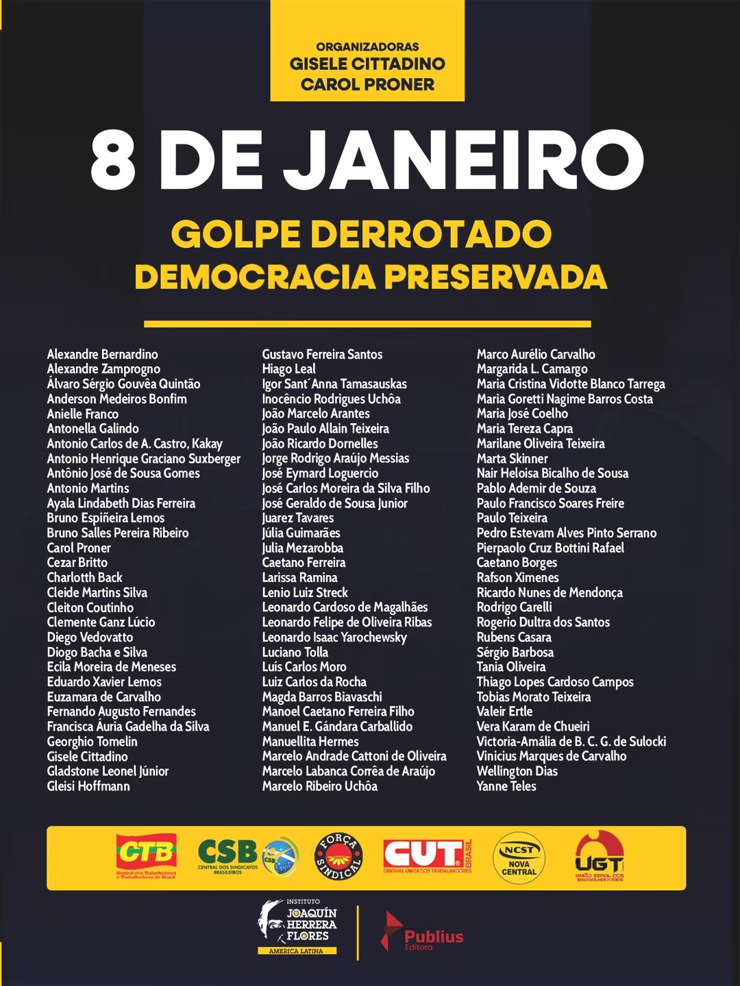 Capa do livro 8 de Janeiro